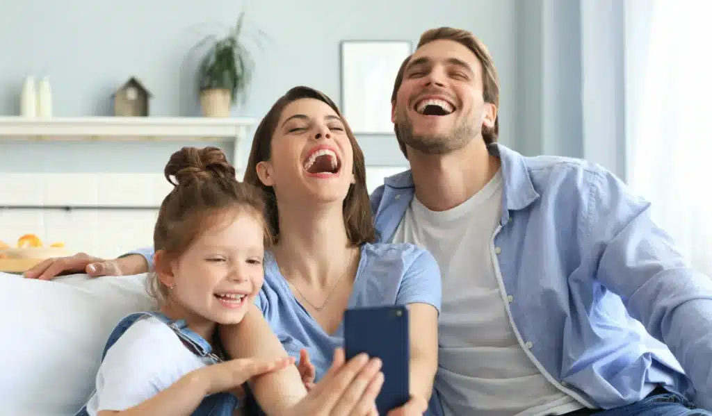 A image of the family that is laughing
